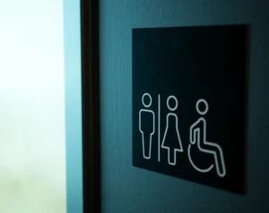 Enseigne toilette St-Hubert