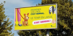 Panneau affichage de chien dans la ville de st-eustache