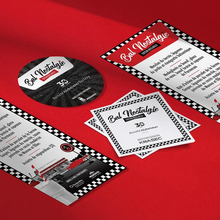 Menu pour Bal nostalgique de la Société Alzheimer de Laval